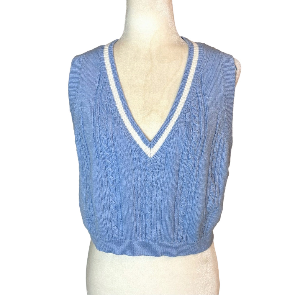 Garage blue knit sweater vest